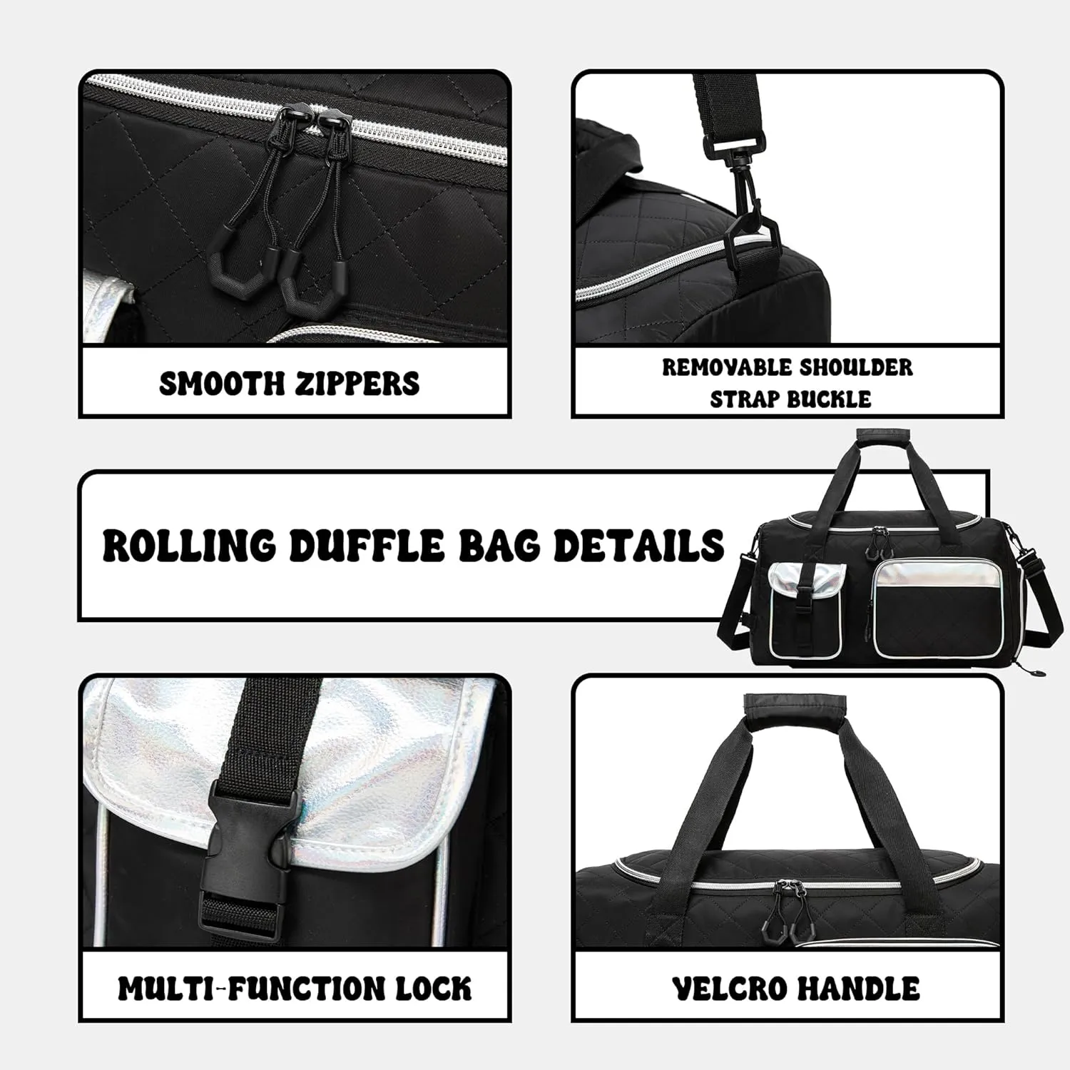 Travel Bags for Women Duffle Bag Tote Bags Women with Toiletry Bag Carry On Luggage for Airplanes with Shoe Compartment