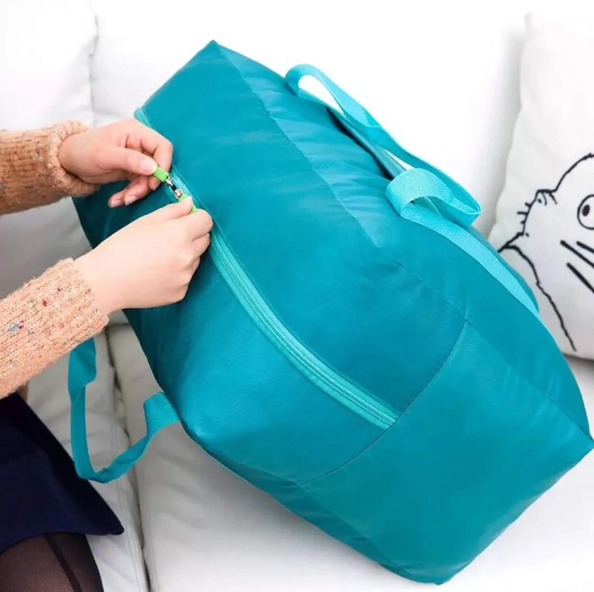 Travel Duffel Bag Lightweight Foldable Travel Bag for Women and Men Waterproof Tote Carry On Luggage Weekender Overnight Bag (Green)
