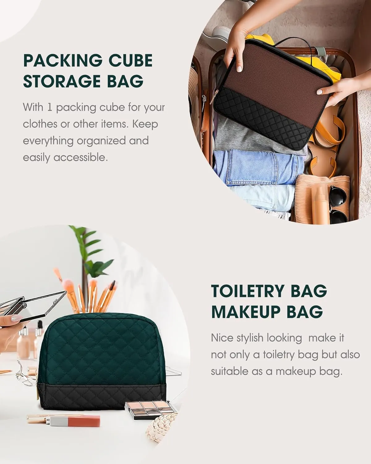 Travel Duffle Bag Weekender Bags: Duffel Bag with Shoe Compartment Carry On Overnight Bag with Wet Pocket Yoga Gym Bags Hospital Bags for Labor and Delivery 3 Pcs Set Black Green