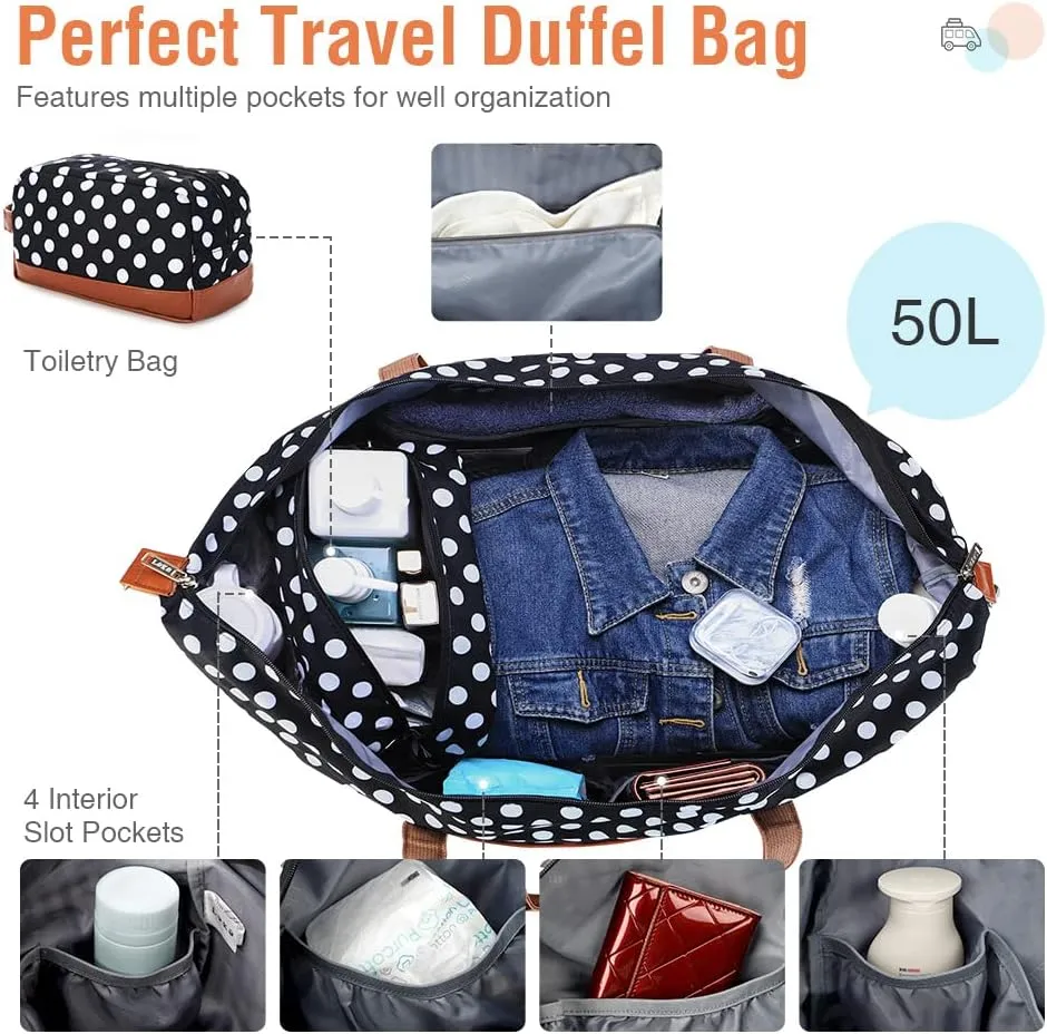 Travel Duffle Bag, Weekender Bags for Women Carry On Travel Bag Overnight Bag with Shoe Compartment Toiletry Bag