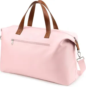 Travel Duffle Bag,Waterproof Weekender Bag Carry On Tote Bags for Women, Travel Essentials Sport Gym Bag for MenBeige,Crossbody for Women Pink