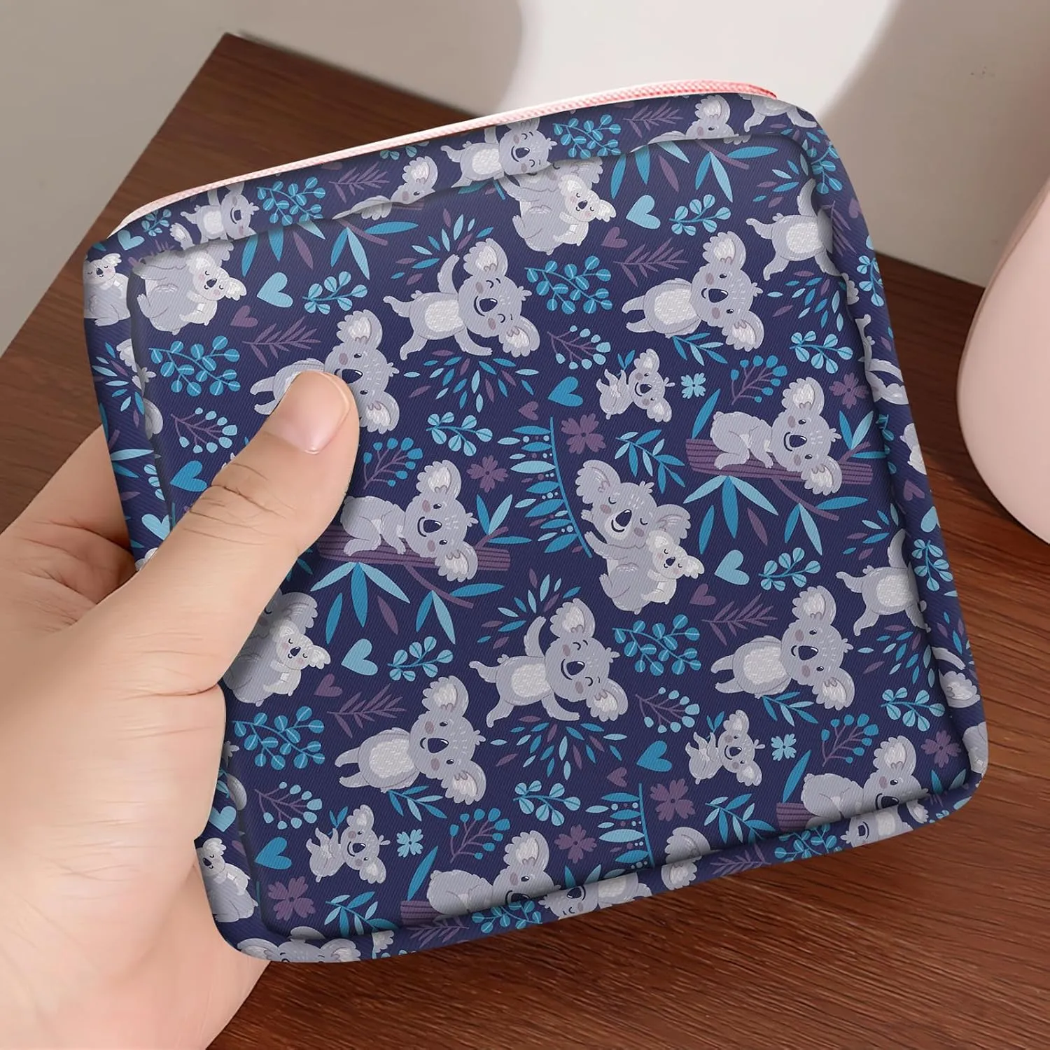 Travel Makeup Bag, Cute Cosmetic Bag Toiletry Bag for Women, Mini Make Up Pouches, Purse Cosmetic Organizer Cute Blue kangaroo