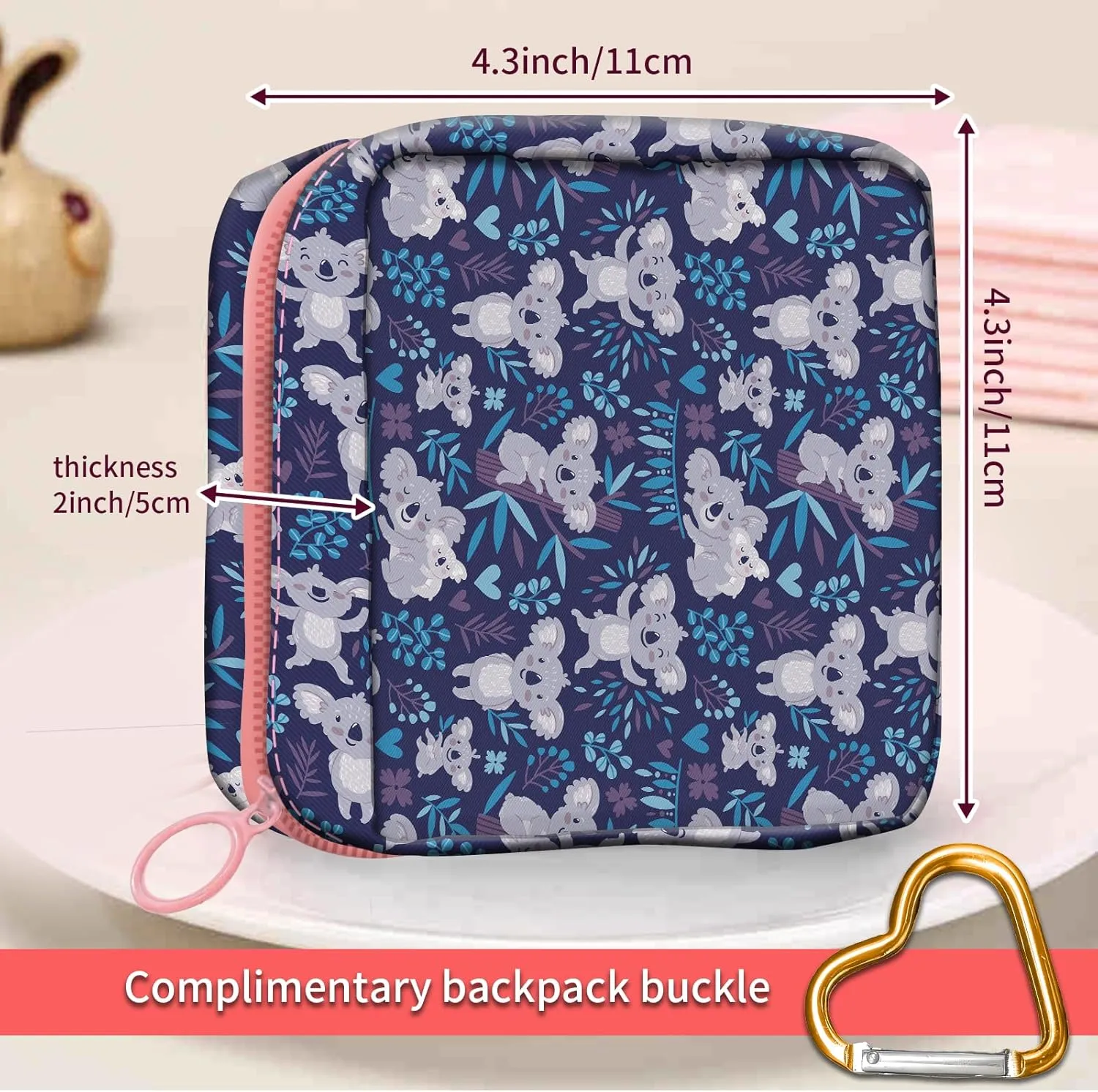 Travel Makeup Bag, Cute Cosmetic Bag Toiletry Bag for Women, Mini Make Up Pouches, Purse Cosmetic Organizer Cute Blue kangaroo