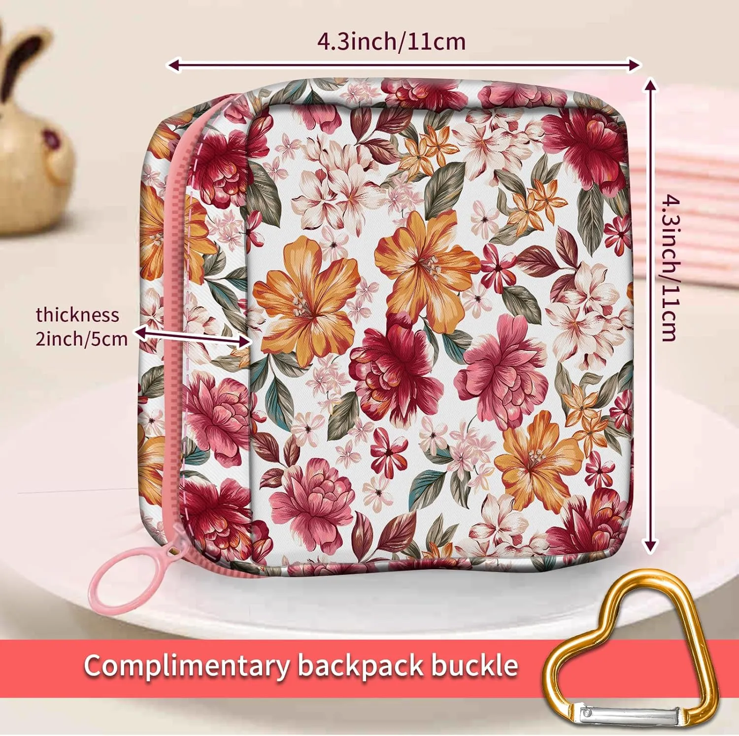 Travel Makeup Bag, Cute Cosmetic Bag Toiletry Bag for Women, Mini Make Up Pouches, Purse Cosmetic Organizer Cute Colorful Flowers