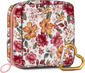 Travel Makeup Bag, Cute Cosmetic Bag Toiletry Bag for Women, Mini Make Up Pouches, Purse Cosmetic Organizer Cute Colorful Flowers