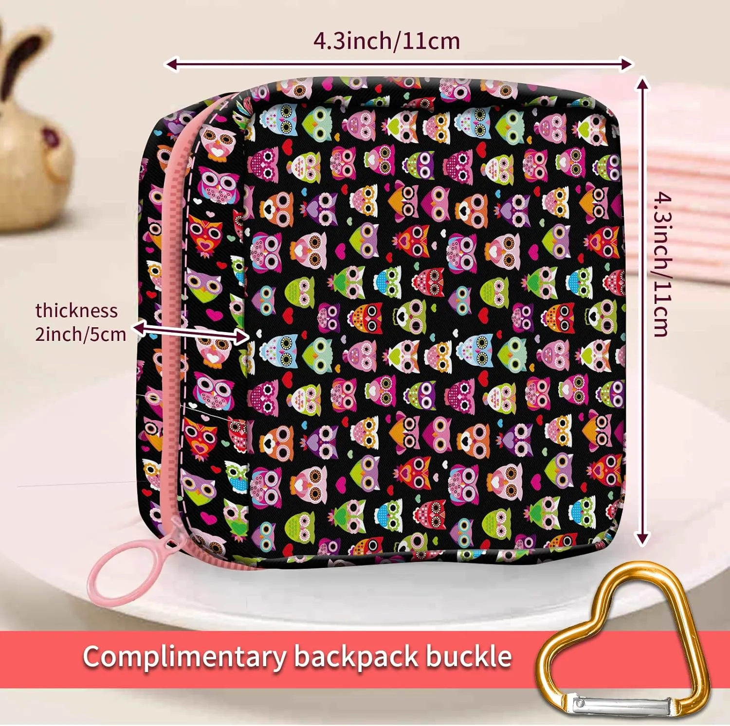 Travel Makeup Bag, Cute Cosmetic Bag Toiletry Bag for Women, Mini Make Up Pouches, Purse Cosmetic Organizer Cute Colorful Owl