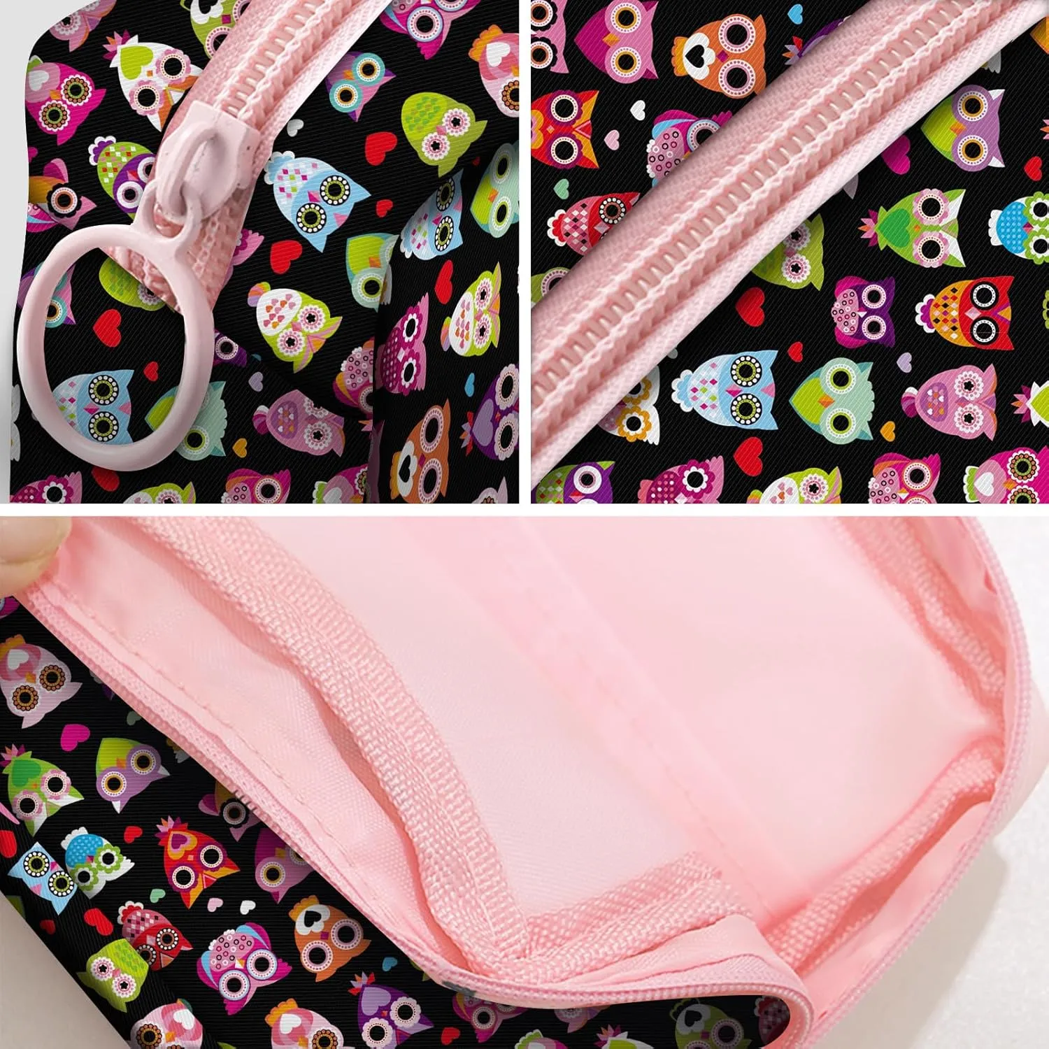 Travel Makeup Bag, Cute Cosmetic Bag Toiletry Bag for Women, Mini Make Up Pouches, Purse Cosmetic Organizer Cute Colorful Owl