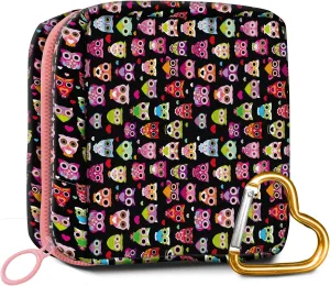 Travel Makeup Bag, Cute Cosmetic Bag Toiletry Bag for Women, Mini Make Up Pouches, Purse Cosmetic Organizer Cute Colorful Owl
