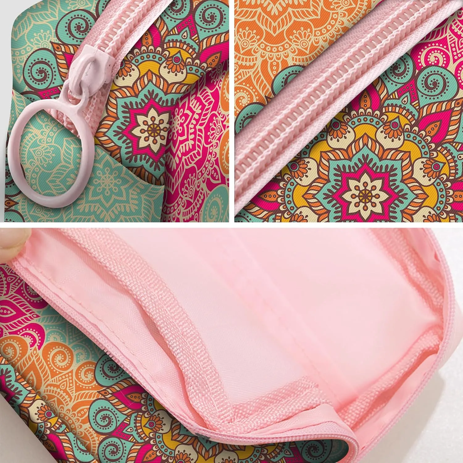 Travel Makeup Bag, Cute Cosmetic Bag Toiletry Bag for Women, Mini Make Up Pouches, Purse Cosmetic Organizer Cute Colorful Paisley