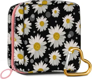Travel Makeup Bag, Cute Cosmetic Bag Toiletry Bag for Women, Mini Make Up Pouches, Purse Cosmetic Organizer Cute Daisy