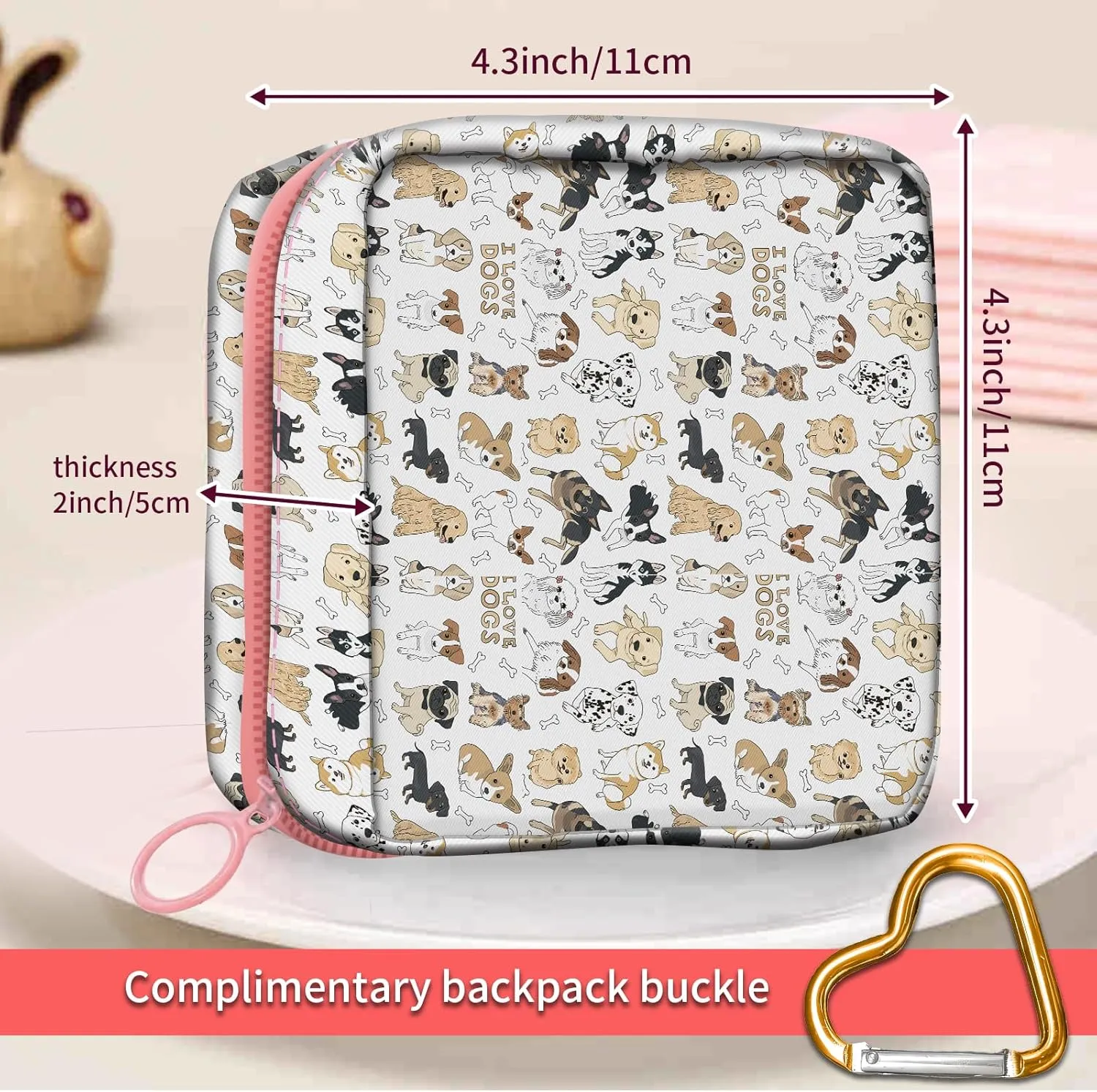 Travel Makeup Bag, Cute Cosmetic Bag Toiletry Bag for Women, Mini Make Up Pouches, Purse Cosmetic Organizer Cute Doodle Dog