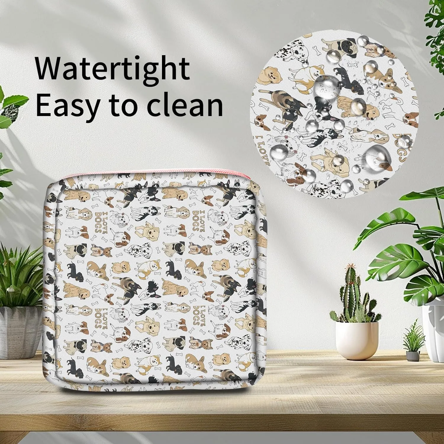 Travel Makeup Bag, Cute Cosmetic Bag Toiletry Bag for Women, Mini Make Up Pouches, Purse Cosmetic Organizer Cute Doodle Dog