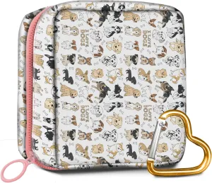 Travel Makeup Bag, Cute Cosmetic Bag Toiletry Bag for Women, Mini Make Up Pouches, Purse Cosmetic Organizer Cute Doodle Dog