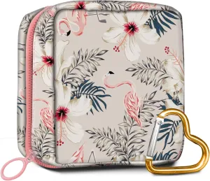 Travel Makeup Bag, Cute Cosmetic Bag Toiletry Bag for Women, Mini Make Up Pouches, Purse Cosmetic Organizer Cute Pink Flamingo