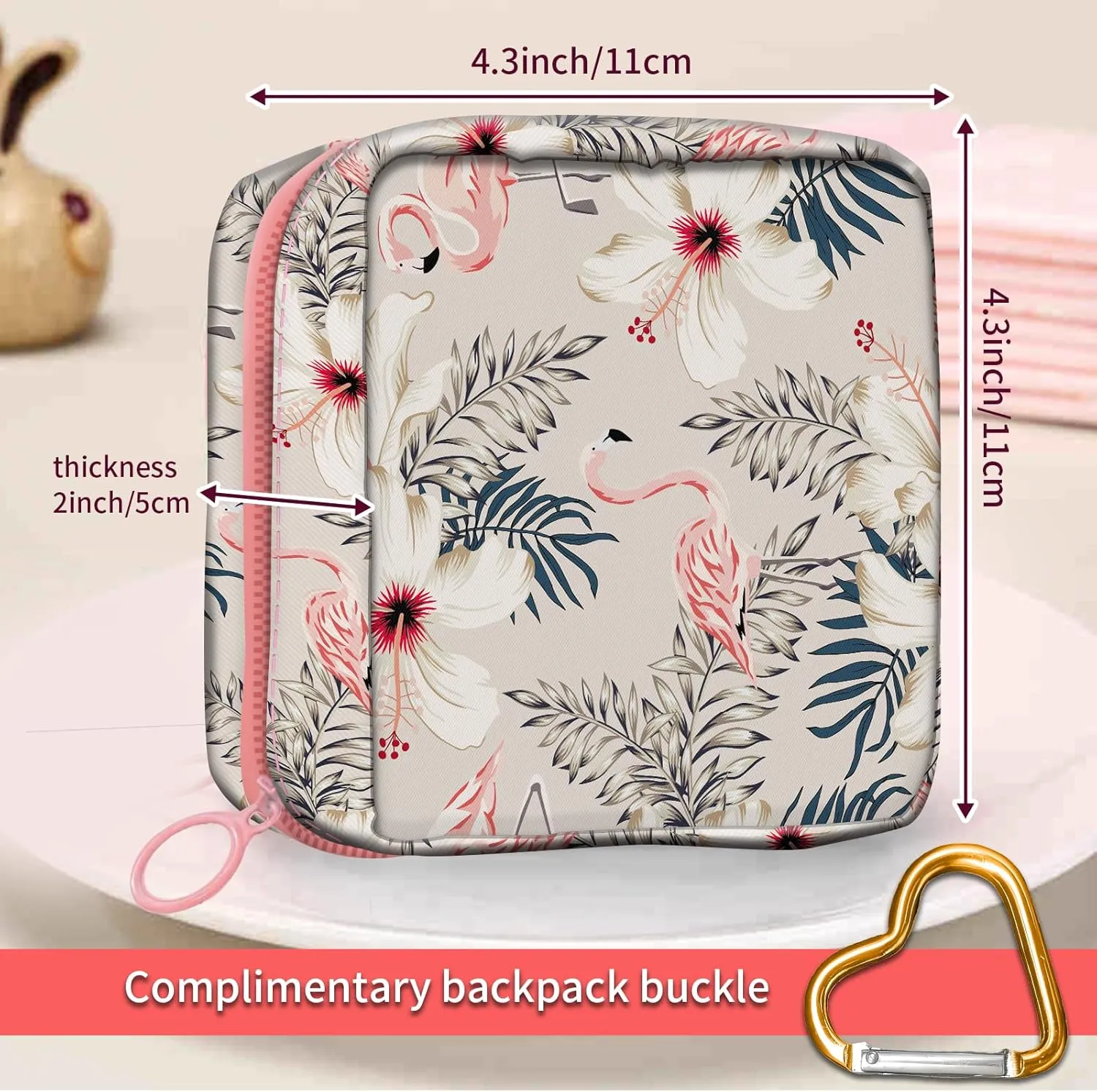 Travel Makeup Bag, Cute Cosmetic Bag Toiletry Bag for Women, Mini Make Up Pouches, Purse Cosmetic Organizer Cute Pink Flamingo