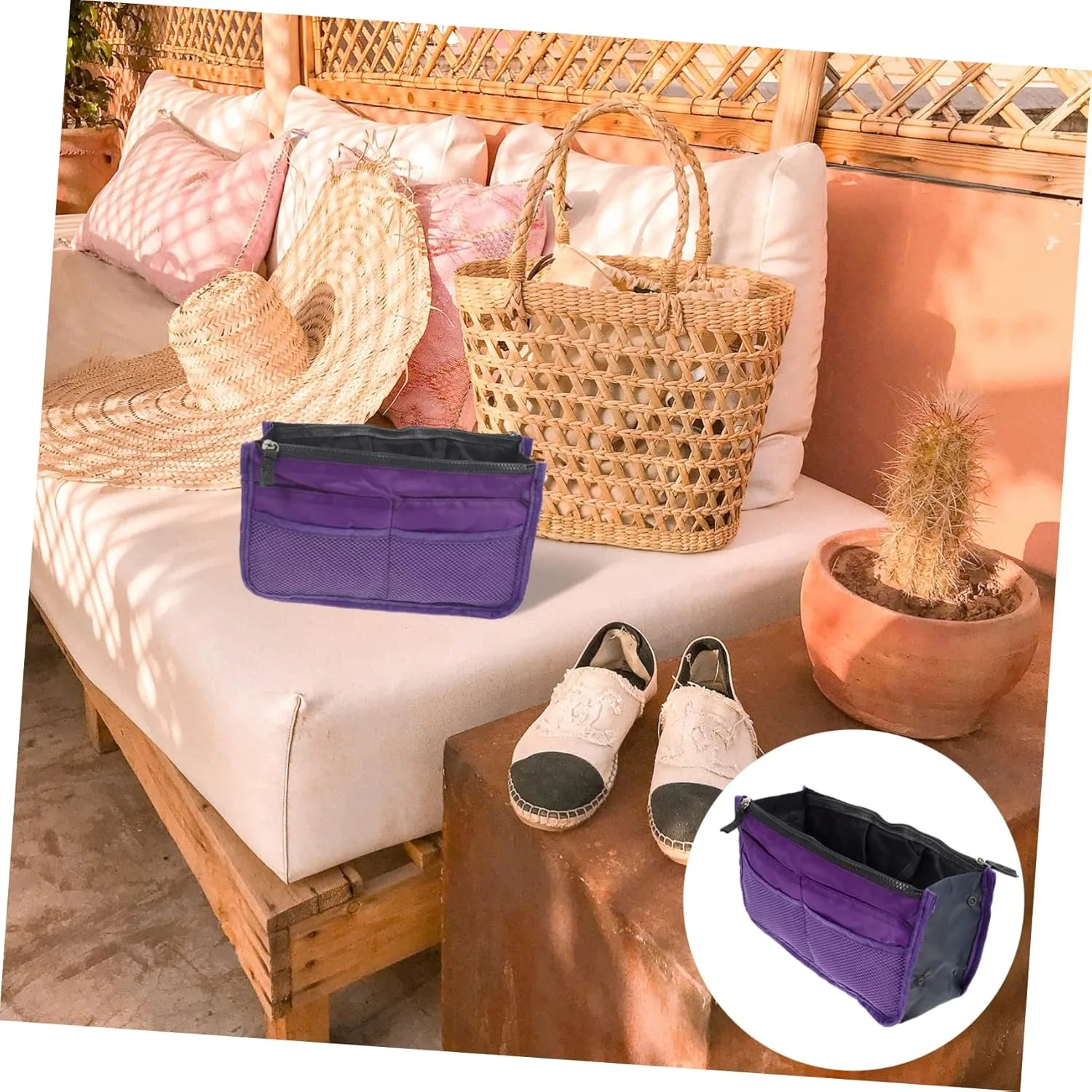 Travel Toiletry Bag Liner Travel Pouches 2 Pockets Large Capacity Storage Bag for Women