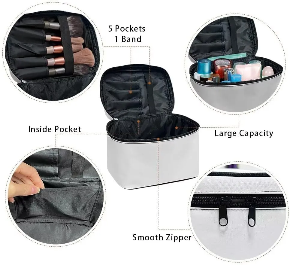 Uasibuni Cow Print Portable Cosmetic Bag,Travel Portable Makeup Bag for Accessories Toiletries Hanging Cosmetic Organizer