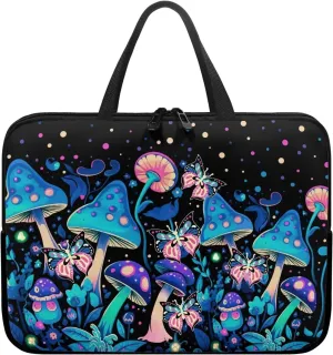 Uasibuni Stylish Laptop Bag for 15-17In Laptops, Cute Laptop Sleeve Bag, Black, Modern, Floral Pattern, Unisex-Adults