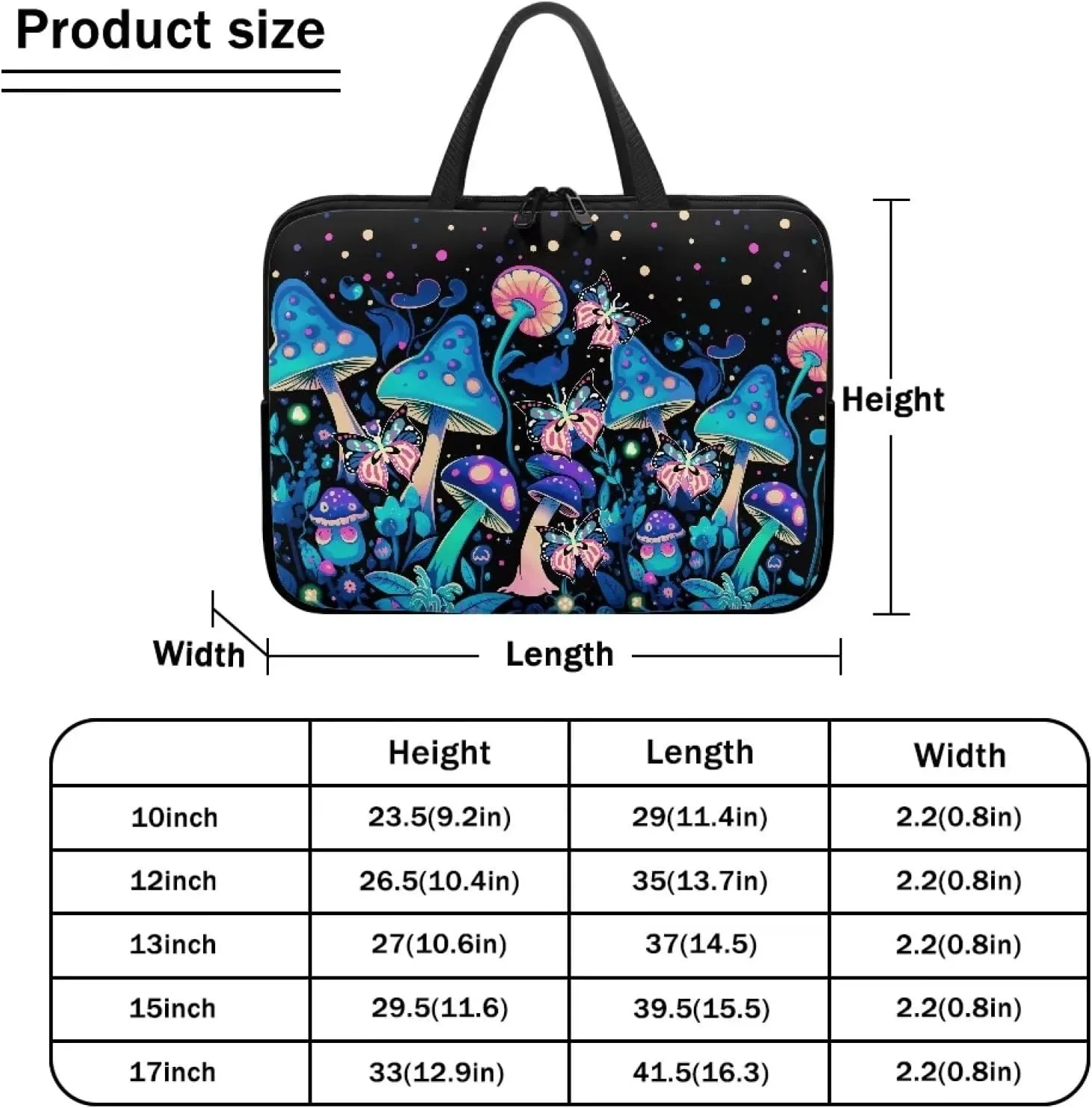 Uasibuni Stylish Laptop Bag for 15-17In Laptops, Cute Laptop Sleeve Bag, Black, Modern, Floral Pattern, Unisex-Adults
