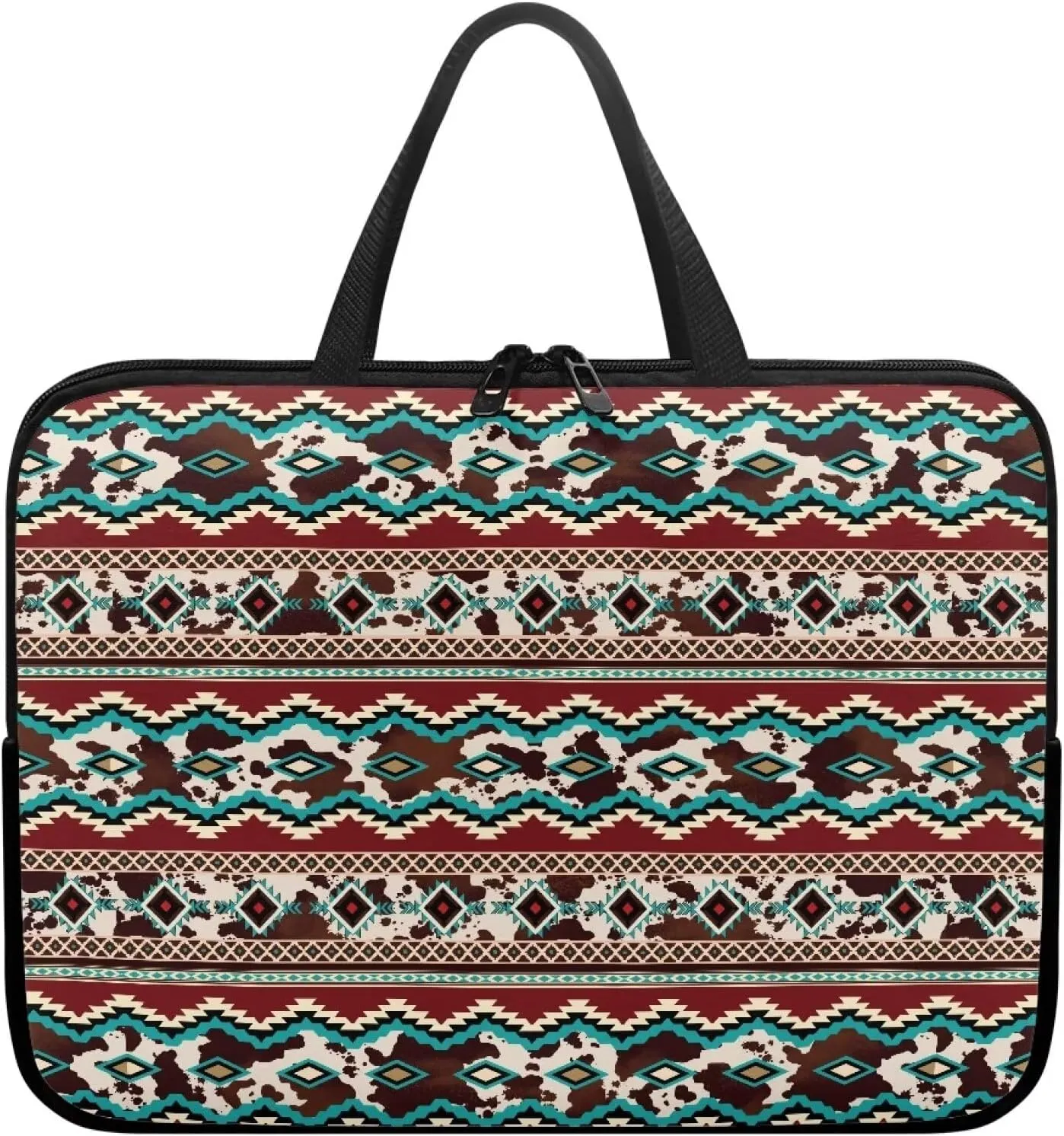 Uasibuni Stylish Laptop Bag for 15-17In Laptops, Cute Laptop Sleeve Bag, Black, Modern, Floral Pattern, Unisex-Adults