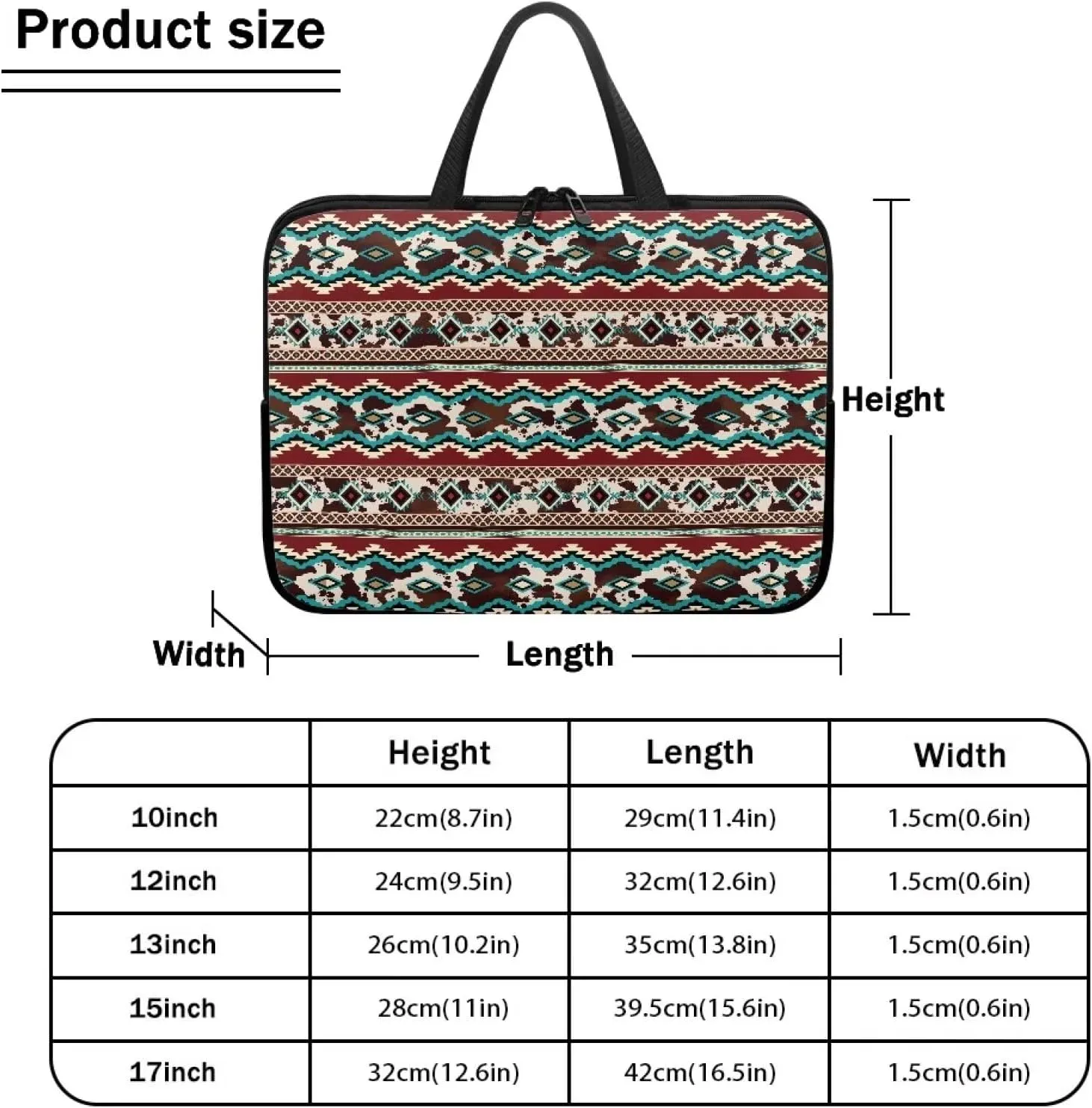 Uasibuni Stylish Laptop Bag for 15-17In Laptops, Cute Laptop Sleeve Bag, Black, Modern, Floral Pattern, Unisex-Adults