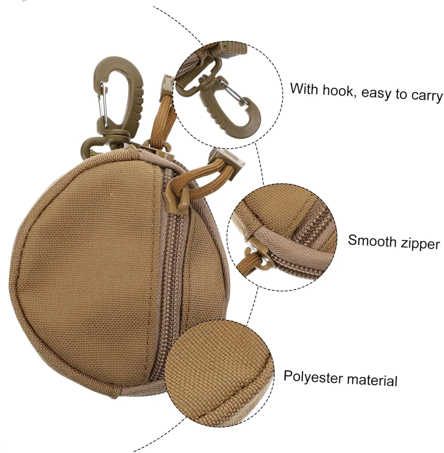 Utility Purse Hanging Storage Pouch for Belt Backpack Travel Waist Bag Organizer for Men Multi use Gadget Pouch for Hiking Camping Tool Phone