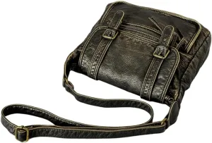 Vintage Crossbosy Bag for Women Soft Washed Leather Shoulder Bag Retro Handbag Shopper Travel Satchel Work Purse