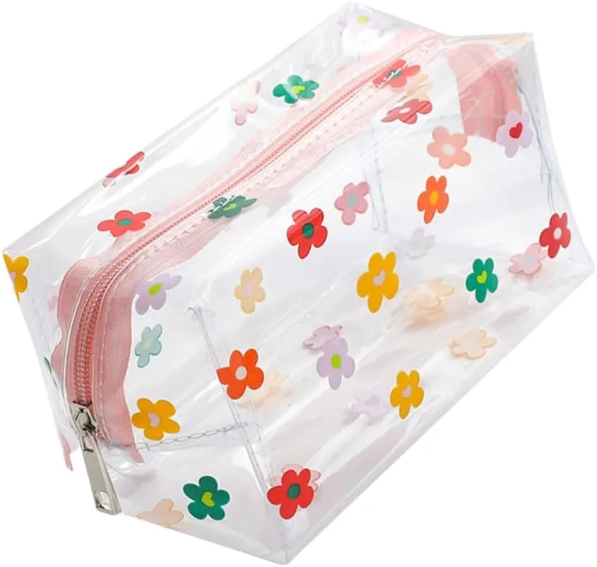 Waterproof Clear Cosmetic Bag For Travel Portable Makeup Organized Cartoon Storage Bag Women's Toiletry Pouches
