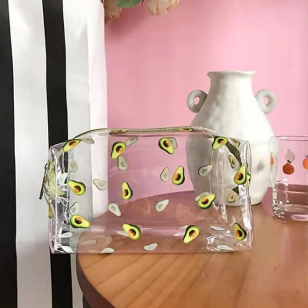 Waterproof Clear Cosmetic Bag For Travel Portable Makeup Organized Cartoon Storage Bag Women's Toiletry Pouches