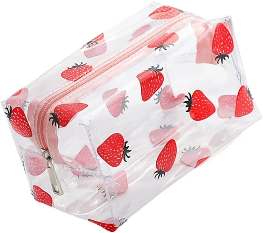 Waterproof Clear Cosmetic Bag For Travel Portable Makeup Organized Cartoon Storage Bag Women's Toiletry Pouches