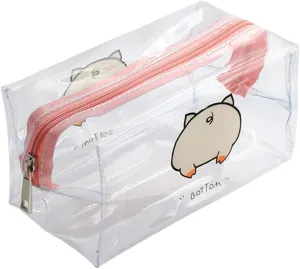 Waterproof Clear Cosmetic Bag For Travel Portable Makeup Organized Cartoon Storage Bag Women's Toiletry Pouches