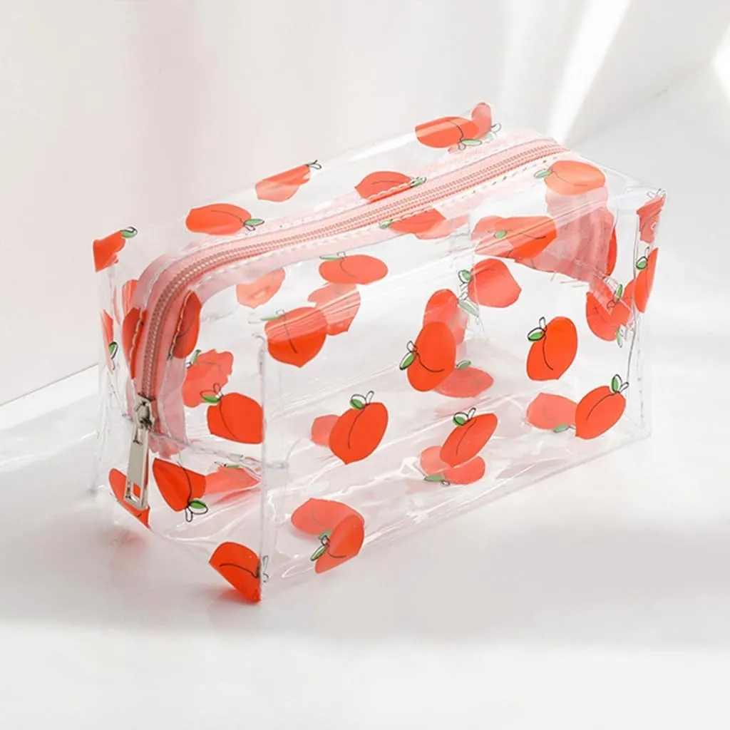 Waterproof Clear Cosmetic Bag For Travel Portable Makeup Organized Cartoon Storage Bag Women's Toiletry Pouches
