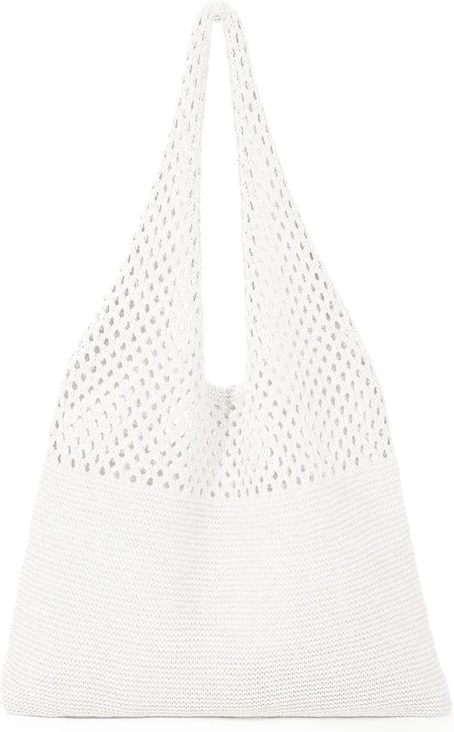 WHIPPY Crochet Tote Bag for Women Cute Crochet Mesh Beach Tote Summer Vacation Aesthetic Boho Knit Bag for Women Shoulder