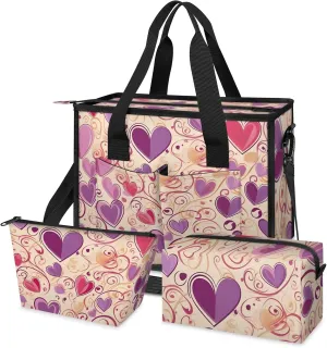 Women Fashion Tote Bag Wallet Shoulder Bags Set 3PCS Top Handle Satchel Purse Large Zippered Handbag Daily Use