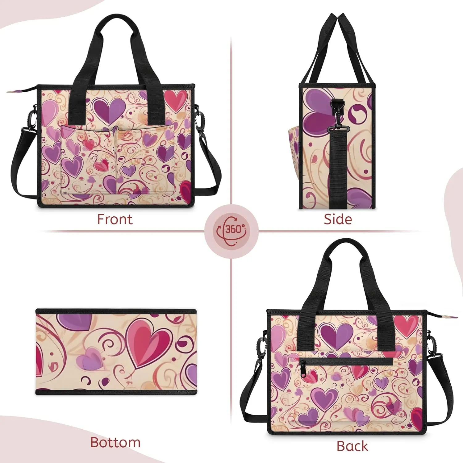 Women Fashion Tote Bag Wallet Shoulder Bags Set 3PCS Top Handle Satchel Purse Large Zippered Handbag Daily Use