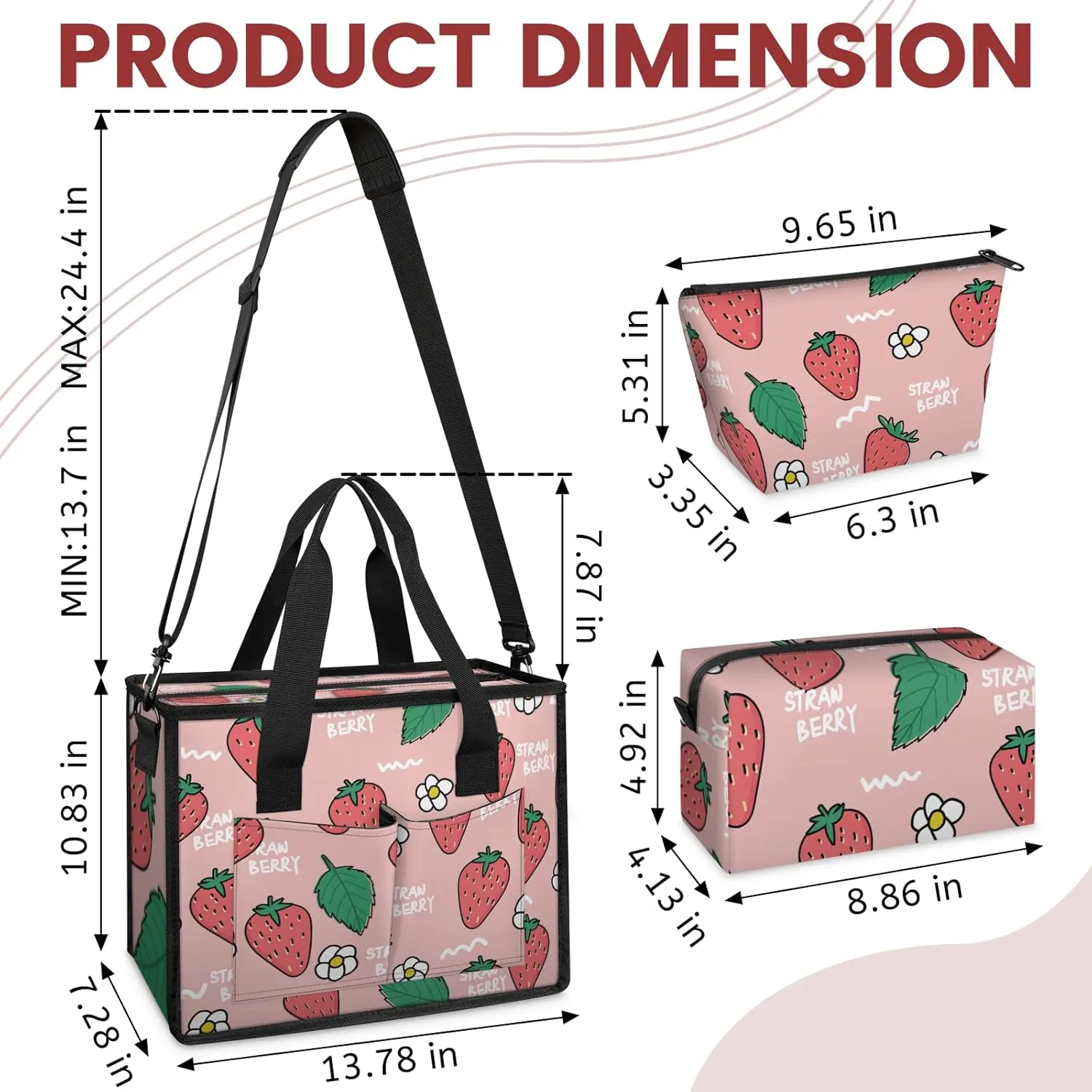 Women Fashion Tote Bag Wallet Shoulder Bags Set 3PCS Top Handle Satchel Purse Large Zippered Handbag Daily Use