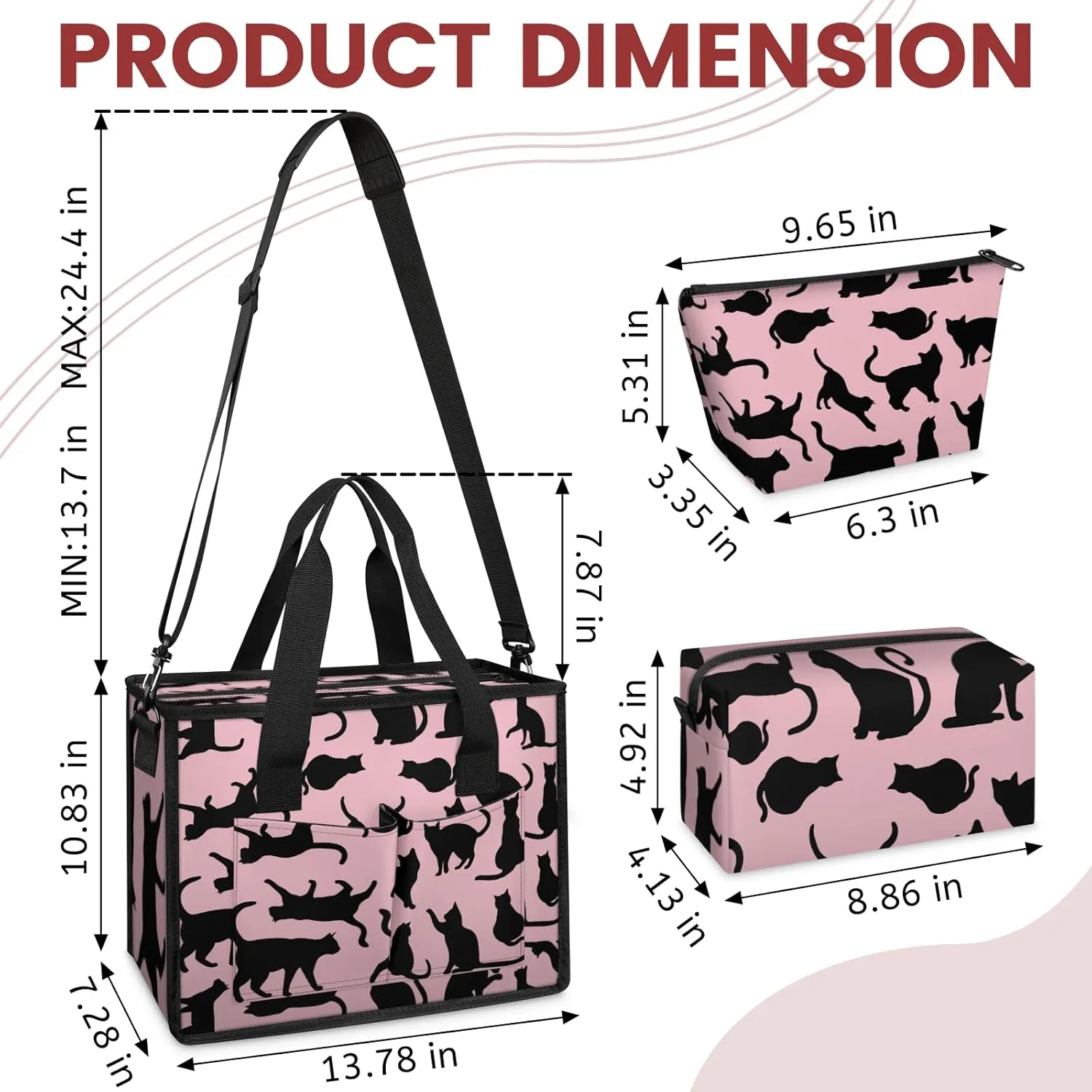 Women Fashion Tote Bag Wallet Shoulder Bags Set 3PCS Top Handle Satchel Purse Large Zippered Handbag Daily Use