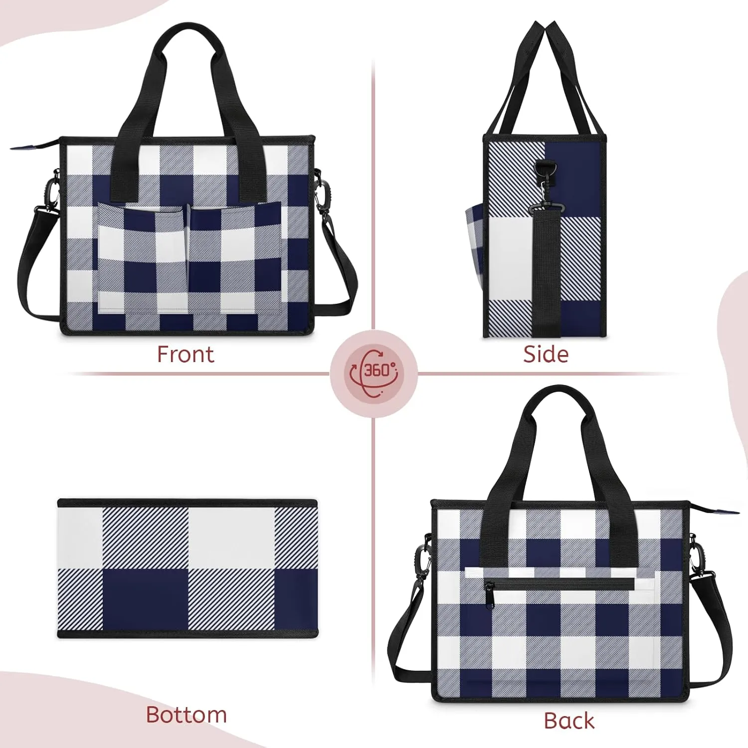 Women Fashion Tote Bag Wallet Shoulder Bags Set 3PCS Top Handle Satchel Purse Large Zippered Handbag Daily Use
