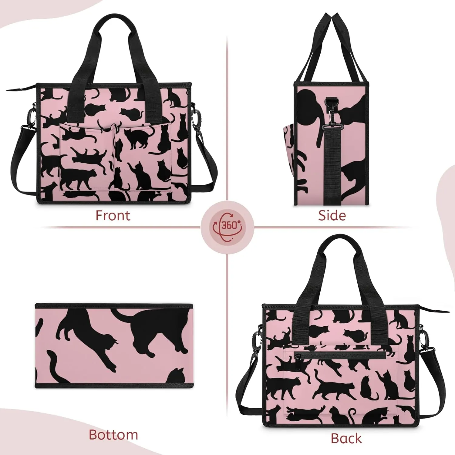 Women Fashion Tote Bag Wallet Shoulder Bags Set 3PCS Top Handle Satchel Purse Large Zippered Handbag Daily Use