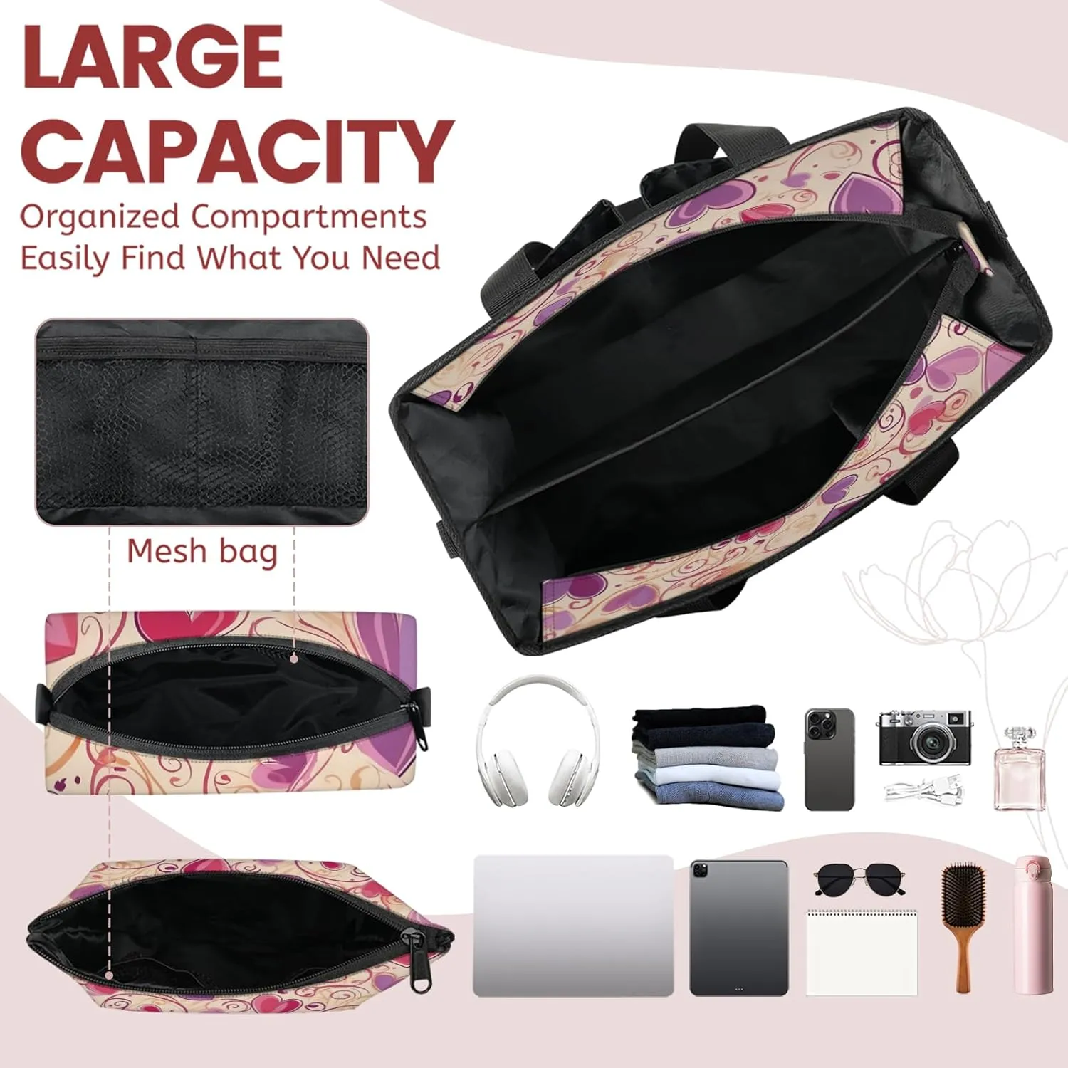 Women Fashion Tote Bag Wallet Shoulder Bags Set 3PCS Top Handle Satchel Purse Large Zippered Handbag Daily Use