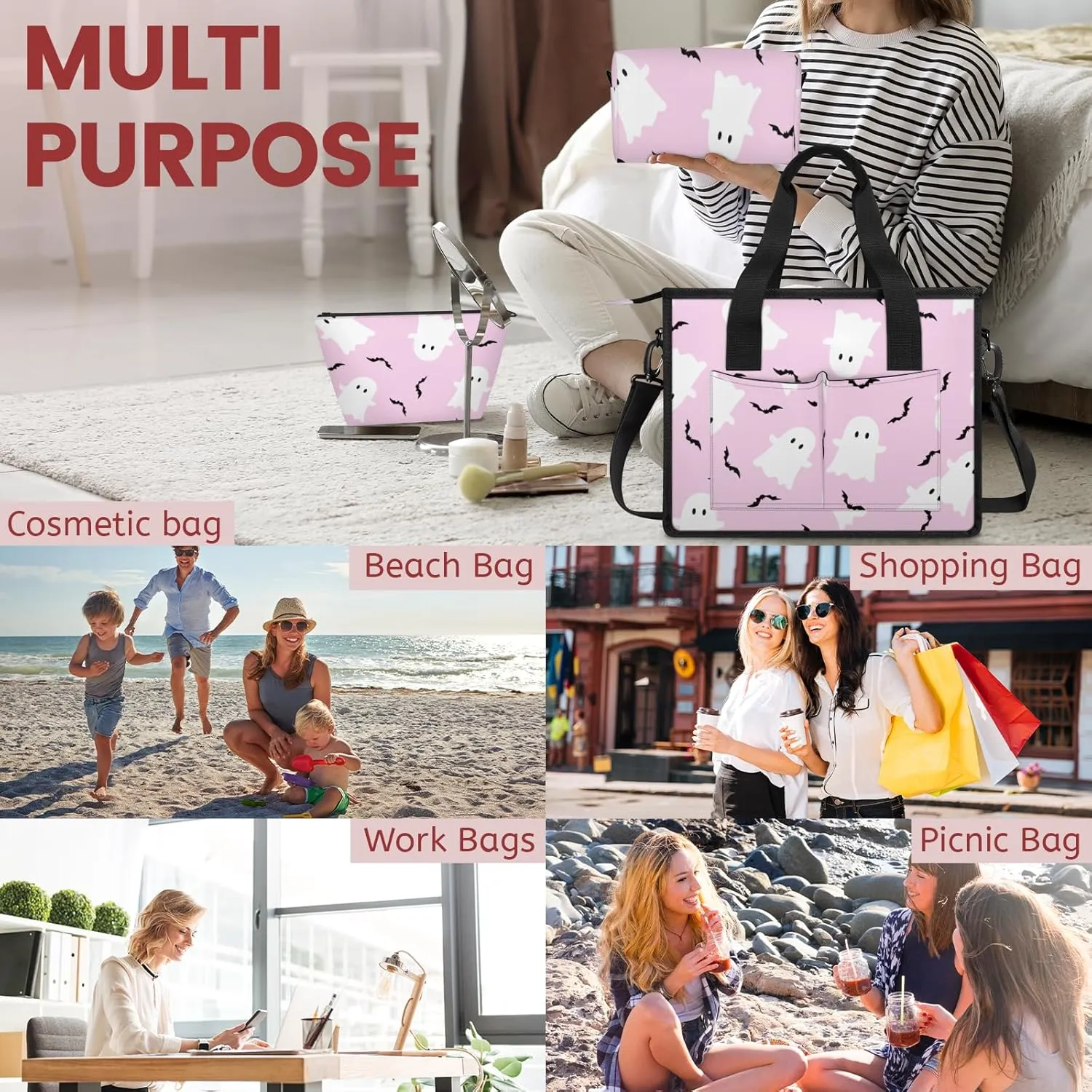 Women Fashion Tote Bag Wallet Shoulder Bags Set 3PCS Top Handle Satchel Purse Large Zippered Handbag Daily Use