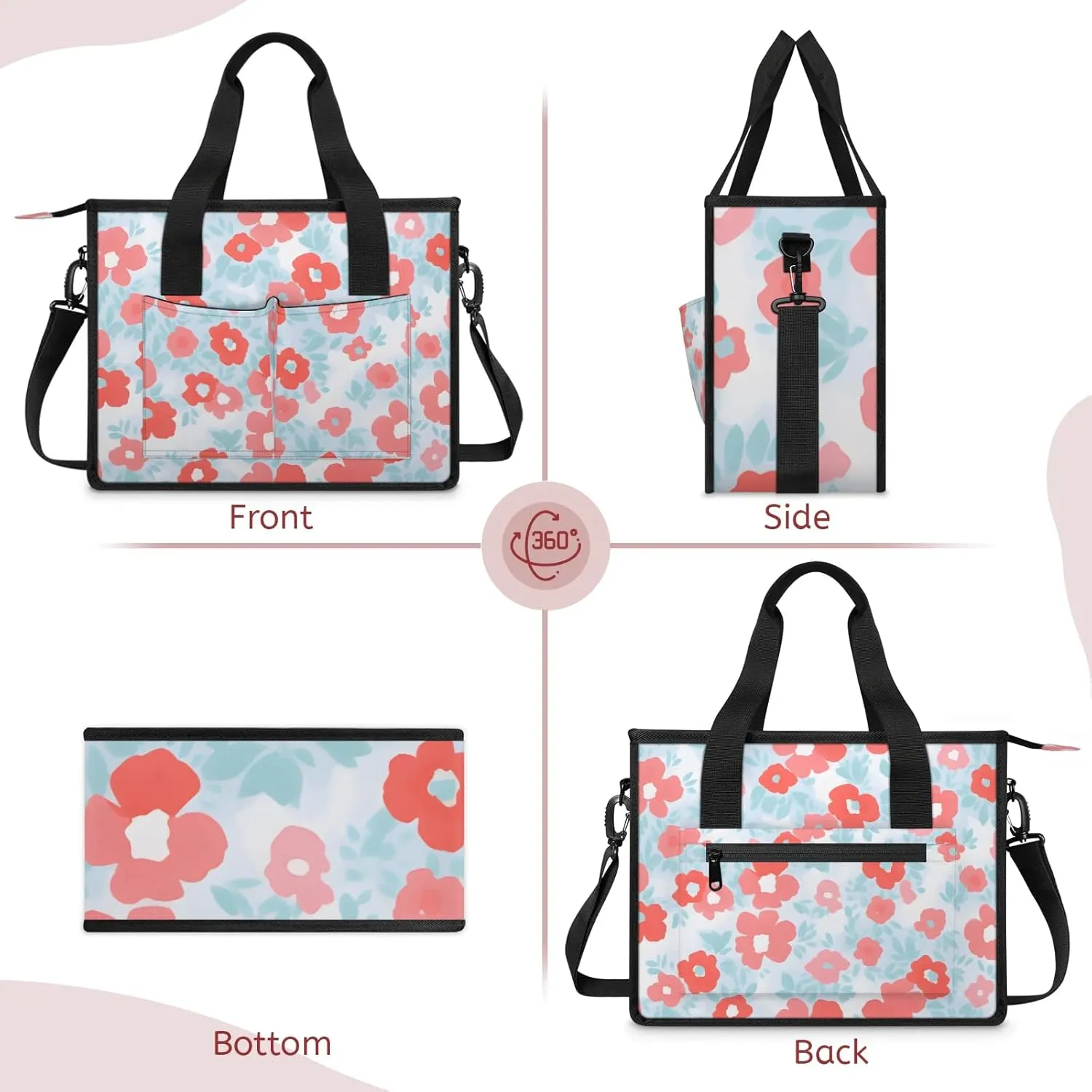 Women Fashion Tote Bag Wallet Shoulder Bags Set 3PCS Top Handle Satchel Purse Large Zippered Handbag Daily Use