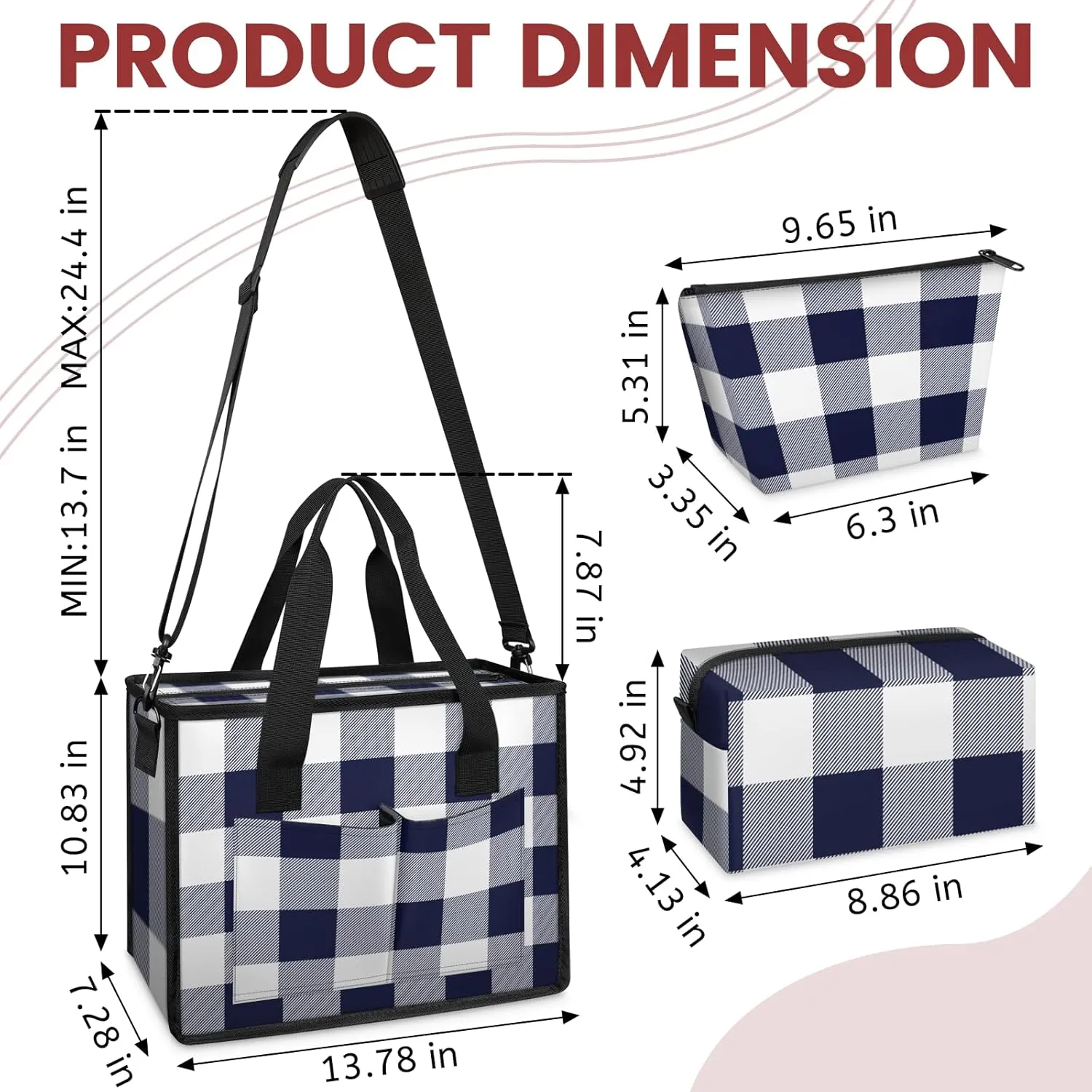 Women Fashion Tote Bag Wallet Shoulder Bags Set 3PCS Top Handle Satchel Purse Large Zippered Handbag Daily Use