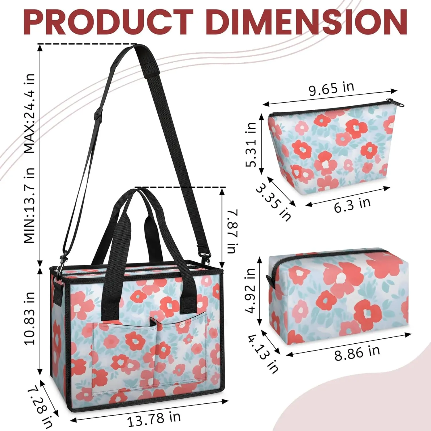 Women Fashion Tote Bag Wallet Shoulder Bags Set 3PCS Top Handle Satchel Purse Large Zippered Handbag Daily Use
