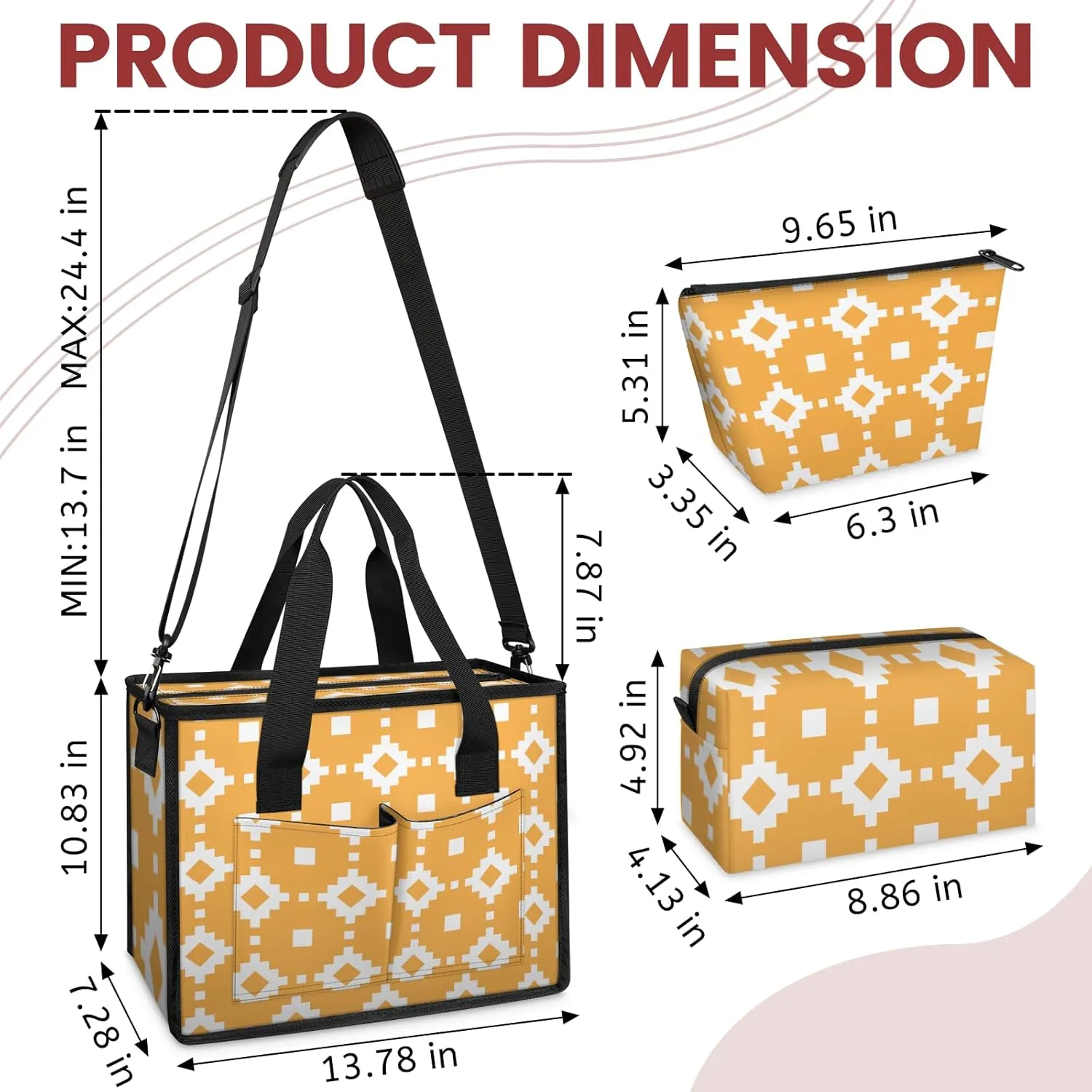 Women Fashion Tote Bag Wallet Shoulder Bags Set 3PCS Top Handle Satchel Purse Large Zippered Handbag Daily Use