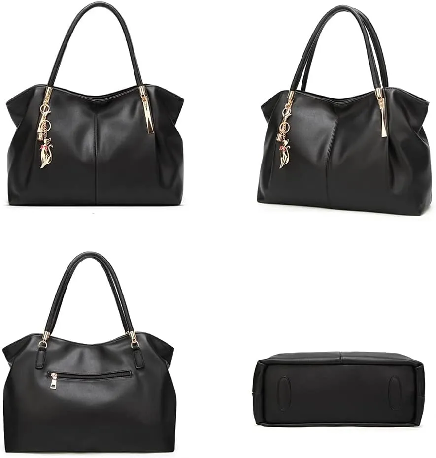 Women Soft Synthetic Patnet Leather Fashion Shoulder Messenger Handbags Portable Lady Tote Satchel Large Capacity