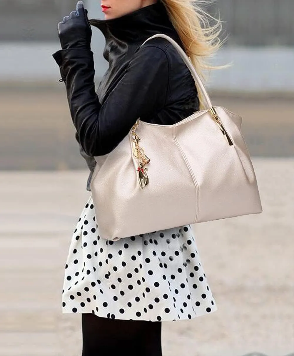 Women Soft Synthetic Patnet Leather Fashion Shoulder Messenger Handbags Portable Lady Tote Satchel Large Capacity