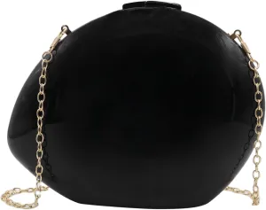 Women's Acrylic Crossbody Shoulder Bag Fashion Hobo Clutch Handbag Shiny Metallic Evening Party Wedding Purse with Chain