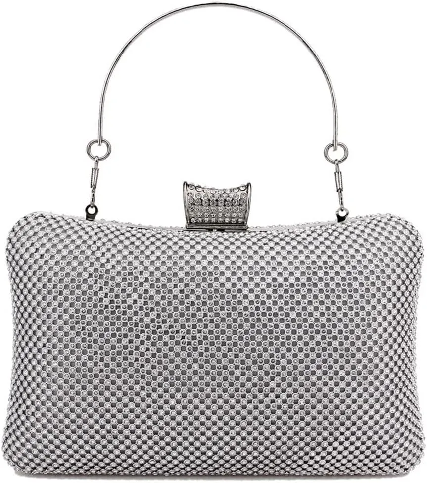 Women's Clutch Bag Handmade Rhinestones Evening Bag Shiny Crystal Dinner Party Wedding Handbag Shoulder Bags