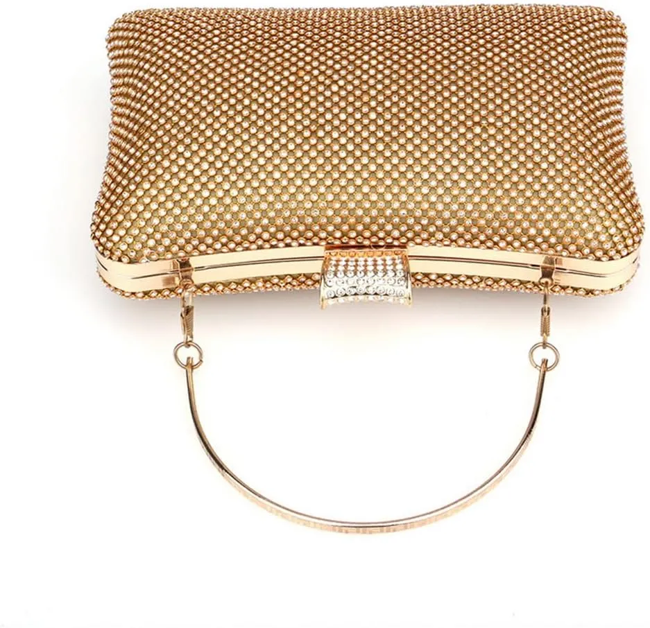 Women's Clutch Bag Handmade Rhinestones Evening Bag Shiny Crystal Dinner Party Wedding Handbag Shoulder Bags